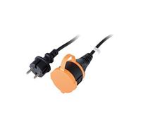 - Rallonge étanche 2P H05VV-F 2x1,5mm² 25m avec clip de fixation - orange