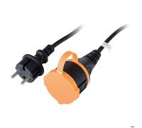 Rallonge étanche 2P H05VV-F 2x1,5mm² 25m avec clip de fixation - Orange - Zenitech