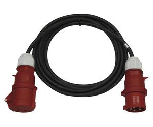 Rallonge extérieure triphasée EMOS 10 m / 1 prise 32 A / noir / caoutchouc / 400 V / 4 mm2, PM1102