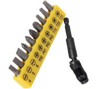 Rallonge Flexible pour Perceuse Porte-foret 1/4 Pivotant Magnétique | Acier Chrome-vanadium, Tête Orientable 20 Degrés, Lot de Set de Embouts Alliage, Poignée Jaune