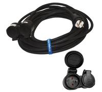 Rallonge H05RR-F 3G2,5 mm² avec répartiteur 2 voies 1-50 m