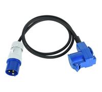 Rallonge industrielle 1.5M en caoutchouc H07RN-F avec Double Prise(1 Industrielle IEC + 1 Schuko)prise CEE convient pour camping-car
