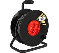 Rallonge KOTARBAU® Grande 3x1mm2 30 m Avec tambour et disjoncteur thermique à 4 positions Mise à la terre avec câble en caoutchouc Support en acier l'équipement parfait pour votre cave