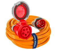 RALLONGE LA PLUS ROBUSTE DU MARCHÉ H07BQ-F 5x4mm² 32A 5 broches Orange haute visibilité IP67 35m