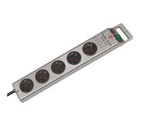 Rallonge multiprise - BRENNENSTUHL - Super-Solid - 5 prises - argent - 2,5 m