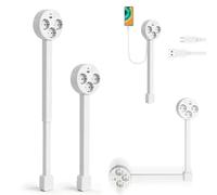 Rallonge multiprise, multiprise extensible avec barre télescopique (47-67 cm), multiprise rotative à 360°, 3 prises, 1 USB-A et 1 USB-C