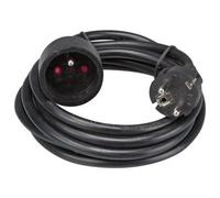 Rallonge secteur tripolaire noire - 3,0 m
