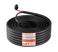 Rallonge de câble solaire VEVOR 15,2 m, 10 AWG, câble de rallonge solaire avec gaine de protection ignifuge, fiches et prises, câble PV étanche IP67, câble solaire pour voiture, camping-car, noir et r