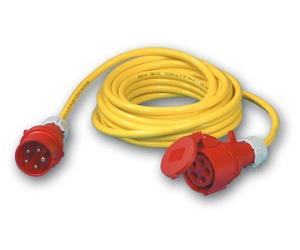 Rallonge PC ELECTRIC CEE, 16 A, 5 pôles, N07V3V3-F, jaune, IP44, bobine de 25 m, 1 pièce.