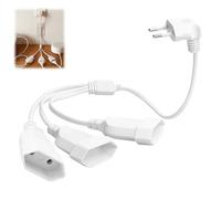Rallonge Plate 3 en 1 50CM Multiprise Extra Plate Coude 250 V/2.5 A Max | 1 à 3 Prises Européennes Adaptateur Secteur pour Appareils Domestiques Bureau Compatible Standard EU