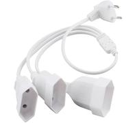 Rallonge Plate 3 En 1 Multiprise Extra Plate Coude 250 V/2.5 A Max Rallonge Prise Fiche Plate Pour Tv Ordinateur Moniteur Beamer