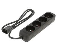 Rallonge PS0-04E-0100-IEC-BK 3x1mm² femelles : 4 caoutchouc noir 1m 10A LA