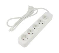 Rallonge PS0-05E-0150-W 3x1mm² femelles : 5 caoutchouc blanc 1,5m 10A LANBERG