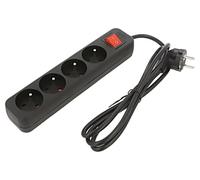 Rallonge PS1-04E-0150-BK 3x1mm² femelles : 4 caoutchouc noir 1,5m 10A LANB