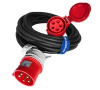 Rallonge électrique CEE 35 m H05VV-F 5 x 2,5 mm², fiche coudée à 5 broches, 16 A, 400 V, IP44