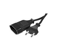 Rallonge secteur bipolaire noire - 1,8 m