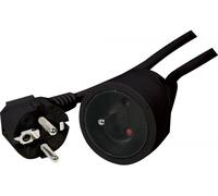 Rallonge secteur tripolaire noire - 10,0 m