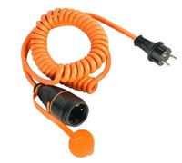 Electraline 01745 Câble d'extension électrique spiralé 5M, avec prise Electralock équipée d'un mécanisme de verrouillage qui empêche la déconnexion accidentelle, câble spécial H07BQ-F 3G1,5mm, IP44