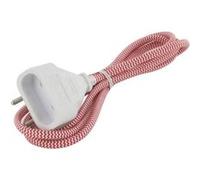 Chacon Rallonge textile 1,5 m 6 A rouge/blanc – fiche blanche