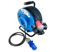 Rallonge triphasée CEE H05RR-F 3G1,5 enrouleur inversé + adaptateur 25-50m