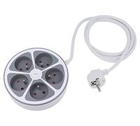 Rallonge W-30012 3 x 1,5 mm² douilles Schuko : 5 PVC blanc 2 m 16 A PLASTROL