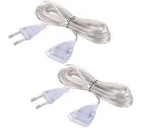 Rallonges transparentes, 5 m – lot de 2, câble fin et flexible à 2 fils, idéal pour les appareils à faible consommation d'énergie, matériau : PVC et cuivre pur
