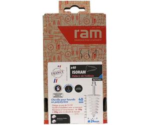 Ram - 40 Chevilles 24 X 40 Mm Iso Avec 40 Pattes à Vis 7 X 45