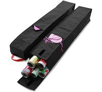 Ram® Lot de 2 sacs de rangement en papier avec pochettes pour emballage cadeau de Noël ou d'anniversaire Noir Capacité jusqu'à 30 rouleaux