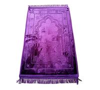 Ramadan24 Tapis de prière islamique - Tapis de prière musulmane - Rembourré - Épais - Doux - Lavable - Namaz avec motif Islam Orient - Antidérapant - 80 x 120 cm (Violet)