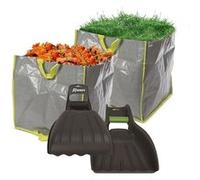 Ramasse Feuilles Manuel par Deux avec 2 SACS DE JARDIN MULTIFONCTIONS - POLYPROPYLENE - 100 L