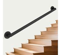 Rambarde d'escalier Industrielle de 360 cm (12 pi) en métal pour escalier intérieur Moderne, antidérapante, avec poignée et Support Mural.