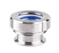 RAMBEX 1 Pièces 25 Mm 32 Mm Sanitaire Tri Pince Style Processus Vue Verre De Vue, Acier Inoxydable 304 Verre De Vue(32 mm Ferrule 50.5 mm)