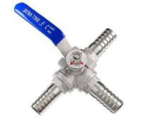RAMBEX 1 Pièces Vanne À Bille À 3 Voies, Tuyau À Trois Voies en Acier Inoxydable 304 Vanne À Bille for Connecteur Adaptateur d'eau (Color : L-Port, Size : 32mm)