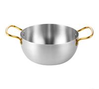 Ramen Casserole en acier inoxydable avec poignées - Cuiseur à pâtes rapide pour soupe et pâtes - Empilable pour camping et bureau - Casserole robuste de style coréen (22 cm)
