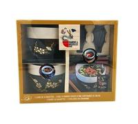 Ramens & Noodles Bar - Coffret Avec 2 Bols À Ramens Gravés, 2 Paires De Baguettes, 2 Cuillères En Céramique