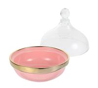 Ramequin en Céramique Rose Couvercle pour Desserts et Pâtisserie | Bords Lisses, Base Antidérapante, Conservation Fraîche Réutilisable, pour Petits Gâteaux, Gelées, Préparation Culinaire