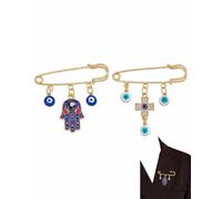 RAMGLYO 2x Porte-Bonheur Voiture, Ornements Suspendre Lot de 2, Motif Œil du Diable en Strass & Franges, Protection Énergies Négatives, Sécurité Trajets, Sublime Auto