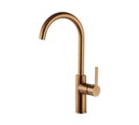Ramon Soler Robinet d'évier de cuisine Monocommande Bec Swan Cuivre Brossé avec système S2 d'économie d'eau Série Drako