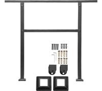 Rampe de 103 cm, kit de rambardage pour escaliers de 2 à 3 marches, tube carré noir avec barre horizontale, rambard de support en acier au carbone pour personnes âgées, adapté aux escaliers en béton e