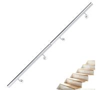 Rampe de garde-corps en acier inoxydable, longueur 250 cm | Ø 42 mm, inoxydable et résistant aux intempéries | Inclut supports muraux en acier inoxydable V2A et kit de montage
