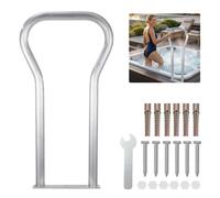 Rampe De Piscine 37,4x19.7in Aluminium Antidérapant, Barre Murale avec Embases, 100kg, Pour Piscine, Spa, Quai, Kit complet inclus