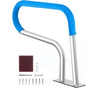 Rampe de piscine, 805 x 100 x 585 mm, en acier inoxydable, pour piscines intérieures et extérieures, avec plaque de base. Aide à l'entrée pour piscines, barrière de sécurité en acier inoxydable avec r