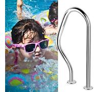Rampe de piscine, rampe d'escalier de spa, poignée de piscine en acier inoxydable, aide à l'entrée portable argentée, barre d'appui de piscine, idéale pour les piscines, les positions inclinées,