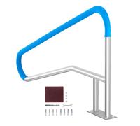 Rampe de Piscine-VEVOR-1420 x 945 x 100 mm-Barre d'appui Antirouille avec Couvercle de Poignée et Accessoires-Blanc Argenté