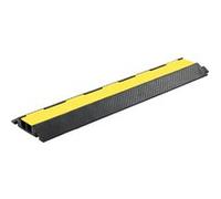vidaXL Rampe de protection de câble 2 canaux caoutchouc 101,5 cm jaune et noir Signalisation