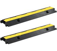 Rampe de protection de câble 2 pcs 1 canal caoutchouc 100 cm