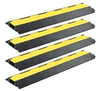 Rampe de protection de câble 4 pcs 2 canaux caoutchouc 101,5 cm