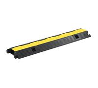 Rampe de protection de câble - vidaXL - 2 pièces - 1 canal - 100x25x5,9 cm - Jaune et noir - Caoutchouc