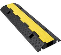 Rampe de protection pour câbles, capacité de 9 979 kg/essieu, 1 canal, revêtement en caoutchouc résistant pour câbles et fils électriques, canal de 70 x 50 mm, ralentisseur de circulation avec couverc