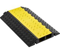 Rampe de protection pour câbles, capacité de 9 979 kg/essieu, couvercle en caoutchouc robuste à 2 canaux pour câbles et fils, canal de 100 x 75 mm, ralentisseur de circulation avec couvercle rabattabl